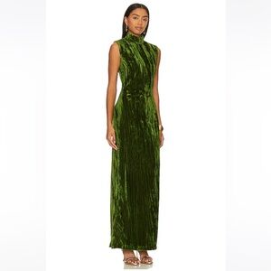 NBD Crinkled Velvet Backless Dress